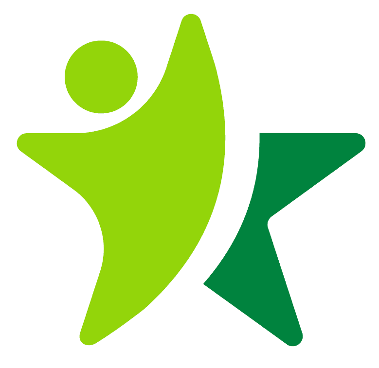 Stars logotype med en stjärna i ljusgrönt och mörkgrönt
